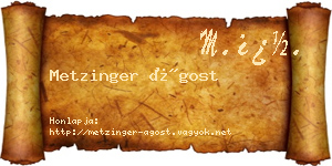Metzinger Ágost névjegykártya